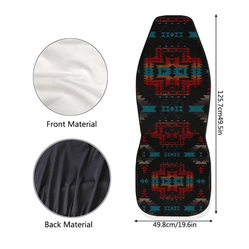 Dreaweet Navajo Print Car Seat Covers for Men Women Southwest Pattern Front Seat Protector Cover Full Set of 2pc Universal Size for Car, Truck or SUVs - Image 5